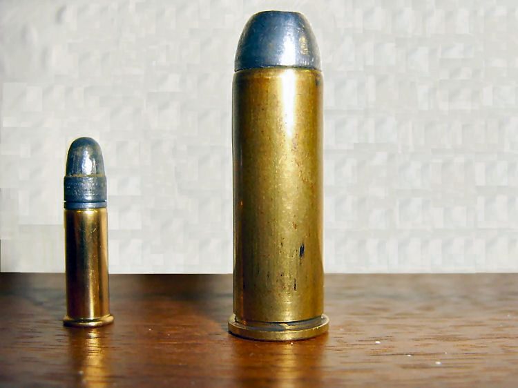 .22 and .44 cartridges side by side