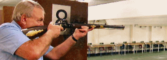 Slow motion video of the firing of a flintlock shotgun